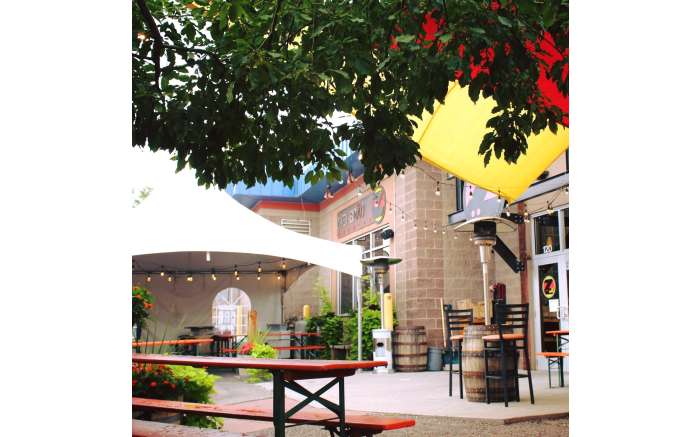 Biergarten in the summer