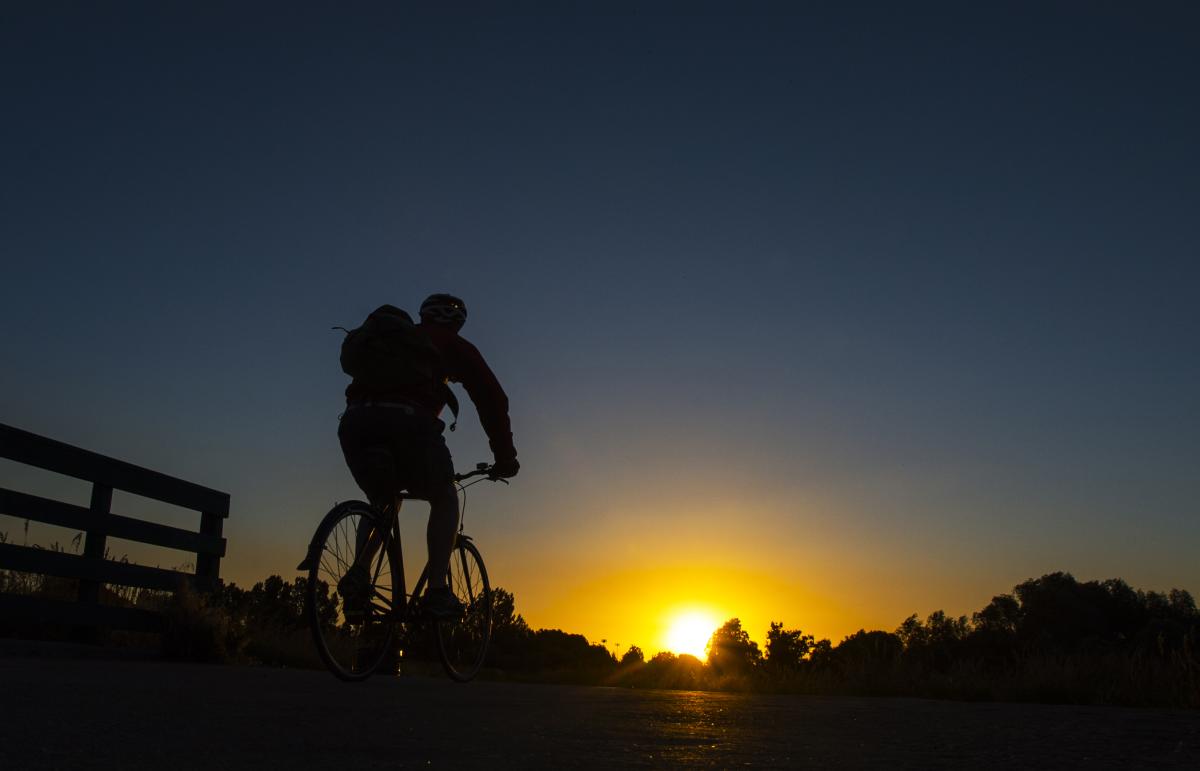 biking sunset