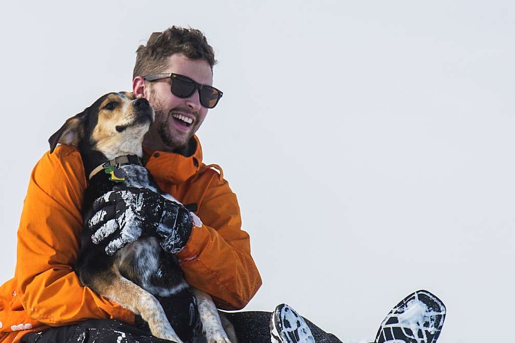 Winter Sledding with Dog