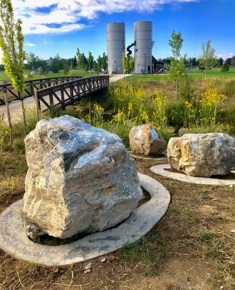 Flow Above and below art twin silo park