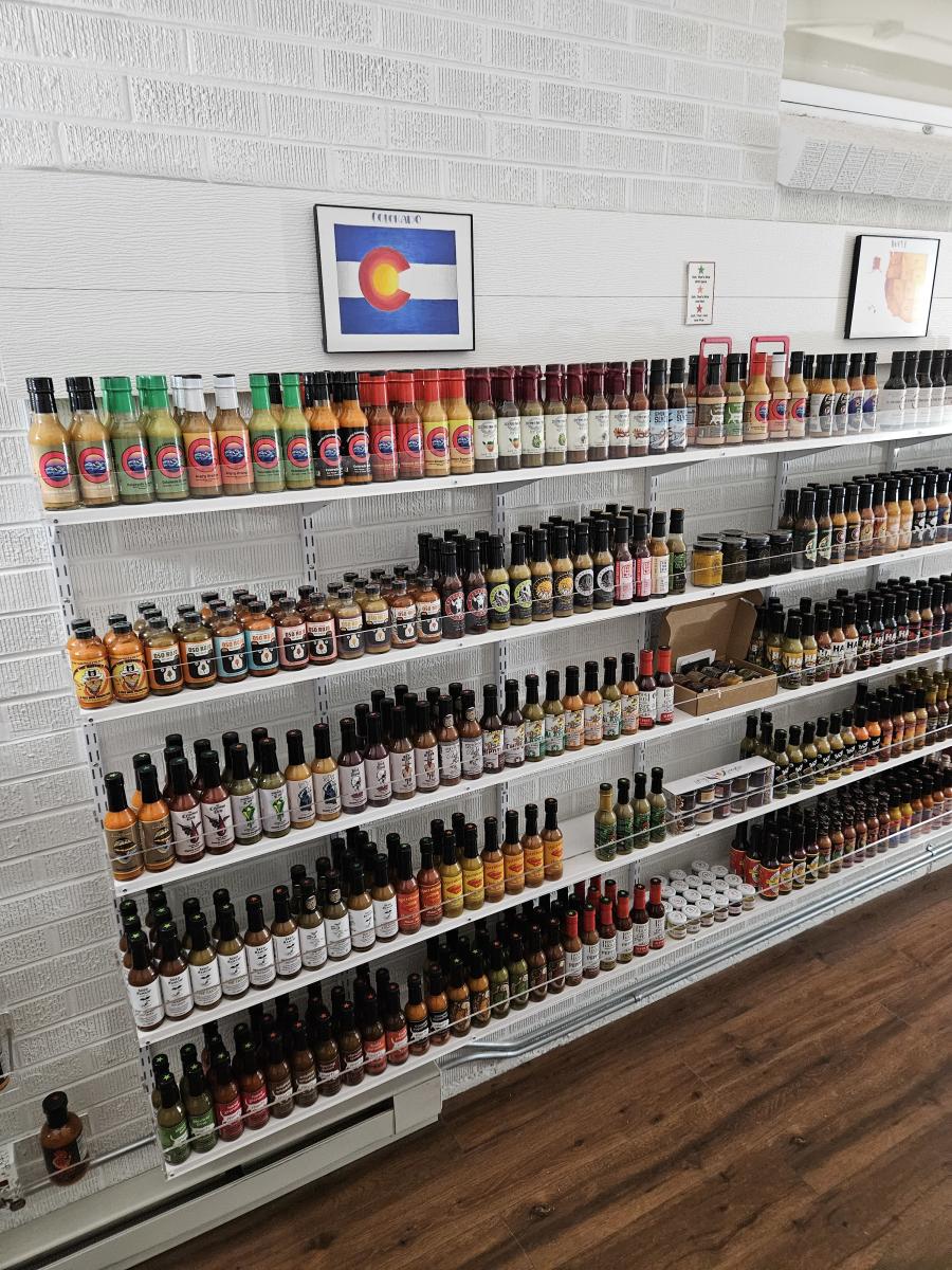 hot sauce options at Hot Sauce Realm