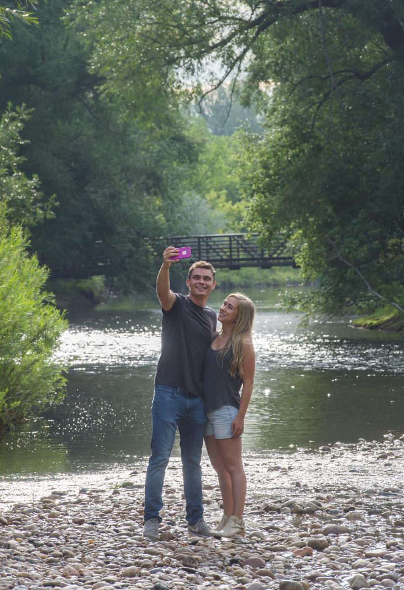 Poudre River Selfie with Bridge