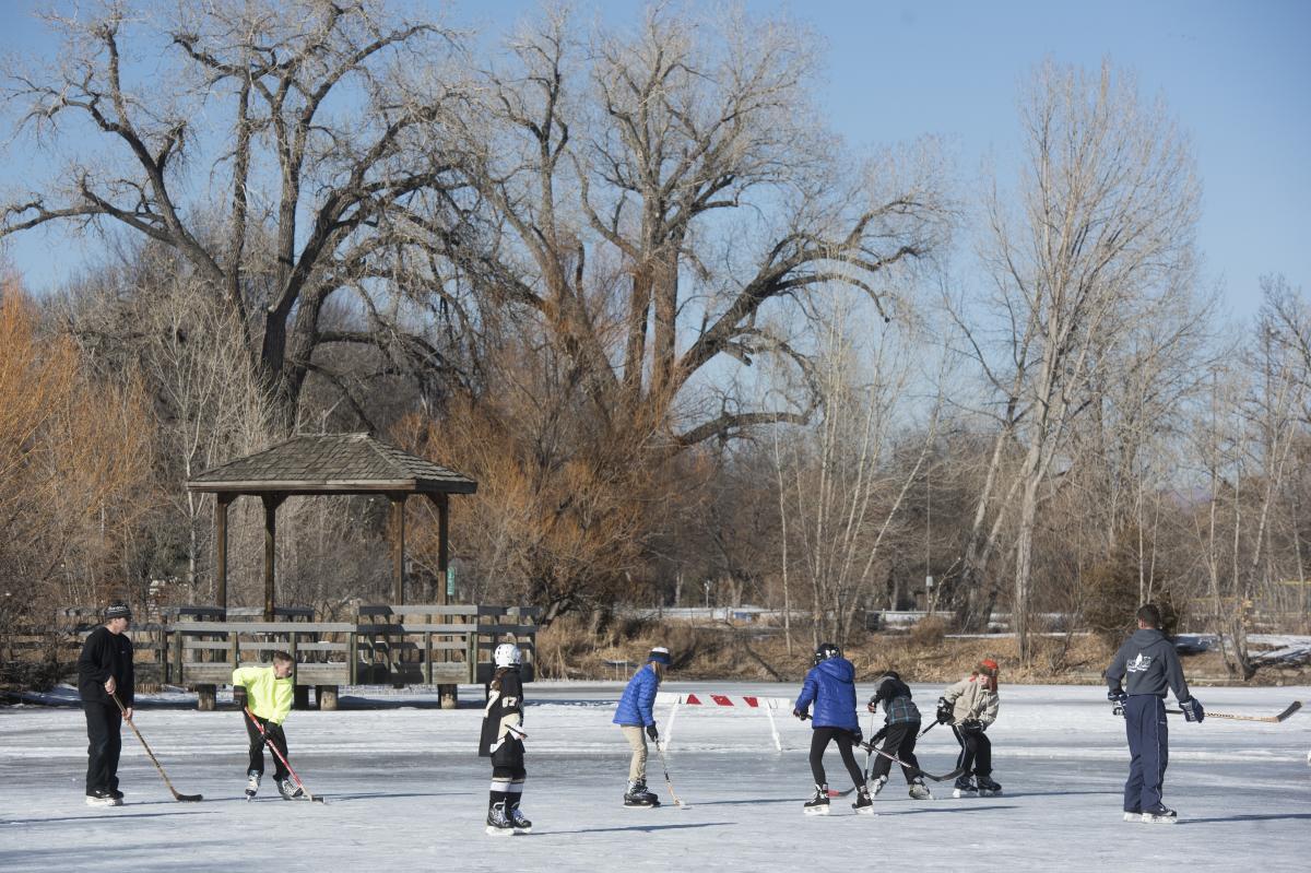 People  Ice Skating On Sheldon Lake